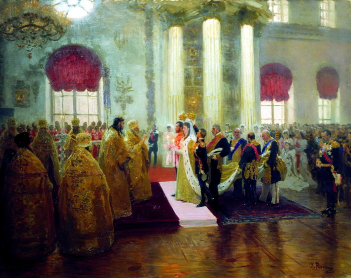Венчание Николая II и великой княжны Александры Федоровны.