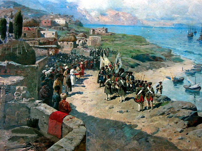 Вступление императора Петра I Великого в Тарки 13 июня 1722 года.