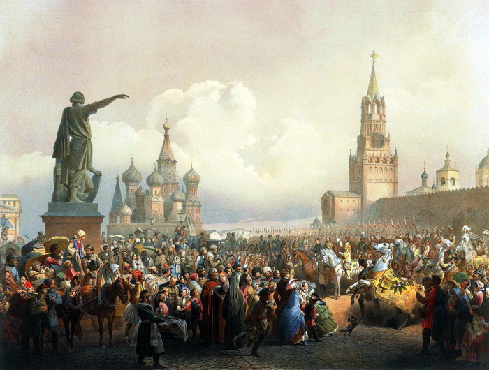 Красная площадь во время коронации Александра II в 1856 году.