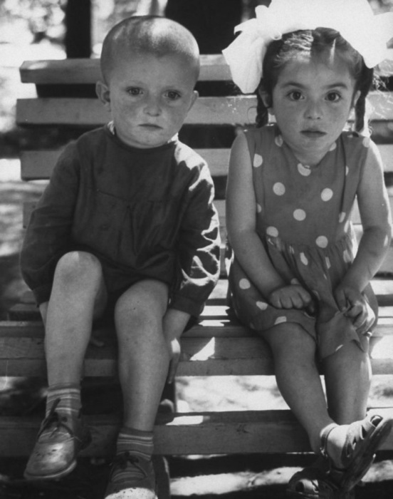 В детском саду для детей разных национальностей. СССР, Грузия, 1963 год.