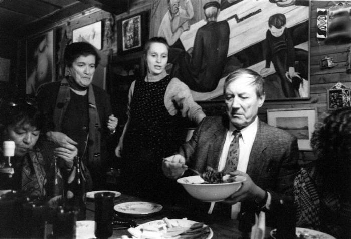 Ужин с Евгением и Машей Евтушенко, 1990 год.