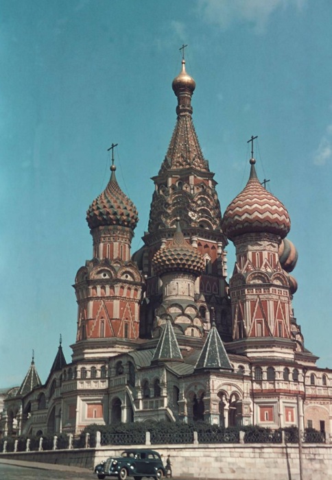 Собор Василия Блаженного на Красной площади. СССР, Москва, 1959 год.