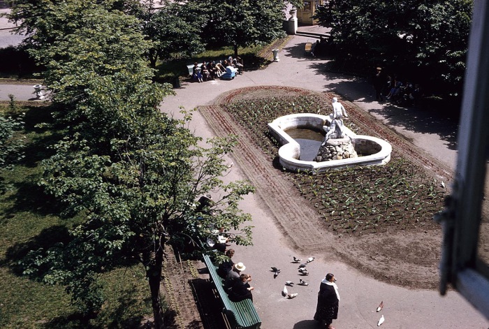 Фонтан в одном из парков. СССР, Харьков, 1959 год.