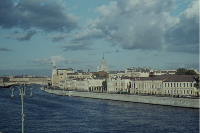 Вид со стороны Кремля через Москву-реку. Москва, 1961 год.