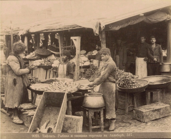 Рыбная и овощная торговля. Тифлис, 1890 год. 