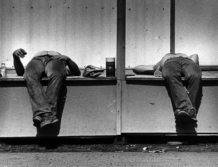 Отдых на строительной площадке. США, Лоуэлл, 1978 год.