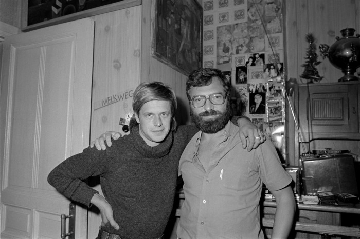 Борис Гребенщиков и Сергей Борисов в студии Борисова, 1986 год.