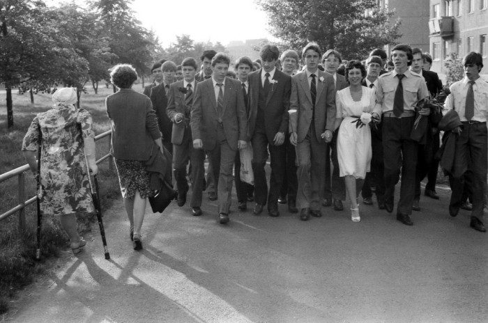 Выпускники школы. СССР, Новокузнецк, 1980-е годы.