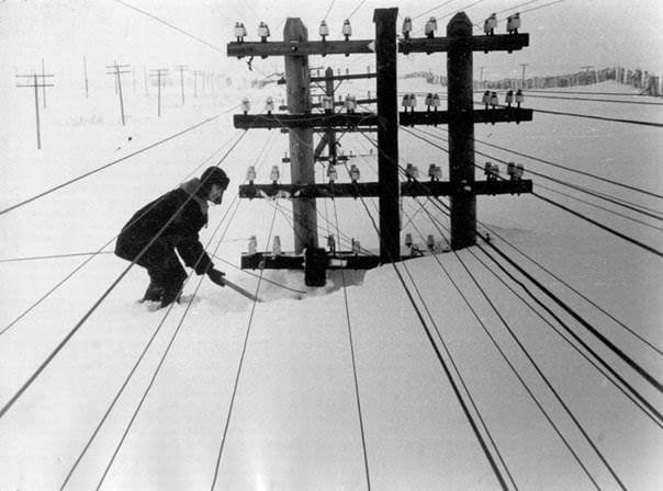 Сильный снегопад в Автономной Советской Социалистической Республике Коми в 1960-е годы.