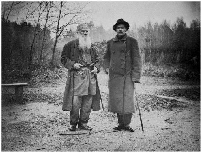 Лев Толстой и Максим Горький, 8 октября 1900 года. Тульская губерния, Крапивенский уезд, деревня Ясная Поляна.