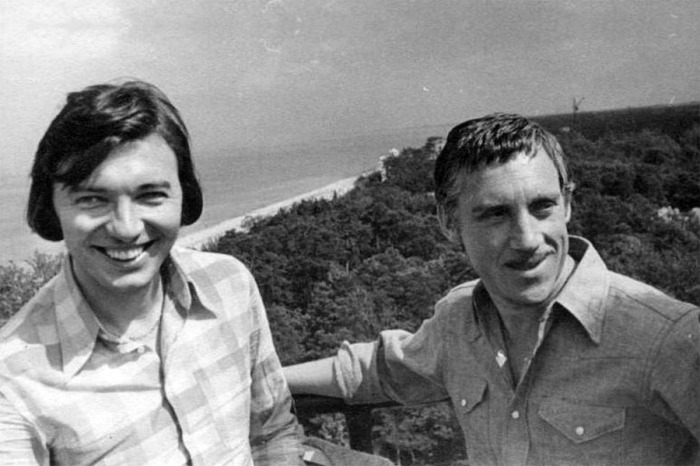 Карел Готт и Владимир Высоцкий в городе Дубулты. Латвия, 1972 года.