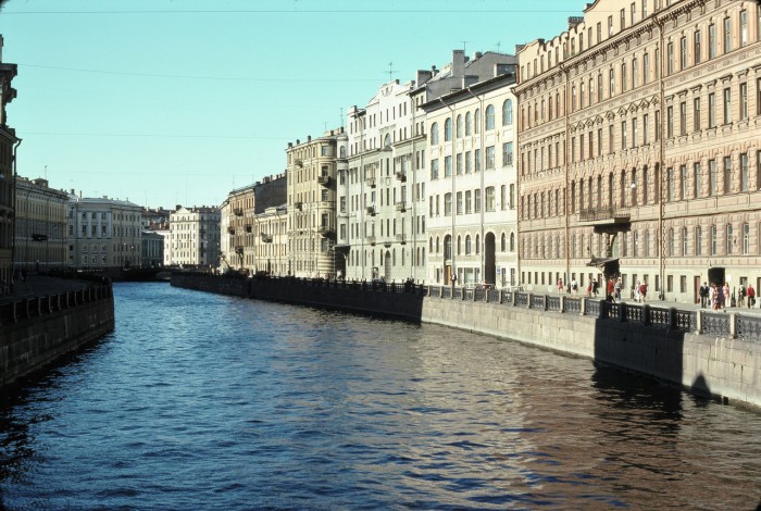 Водоток протока невской дельты. СССР, Ленинград, 1975 год. 