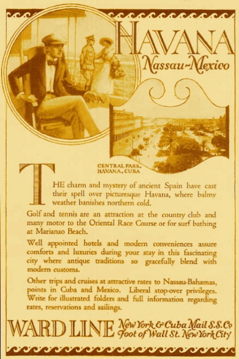 Рекламная афиша морского путешествия на Кубу. | Фото: cruiselinehistory.com.