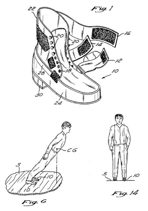 Рисунок из патентной документации обуви с антигравитационным эффектом Майкла Джексона. | Фото: m.thevintagenews.com.