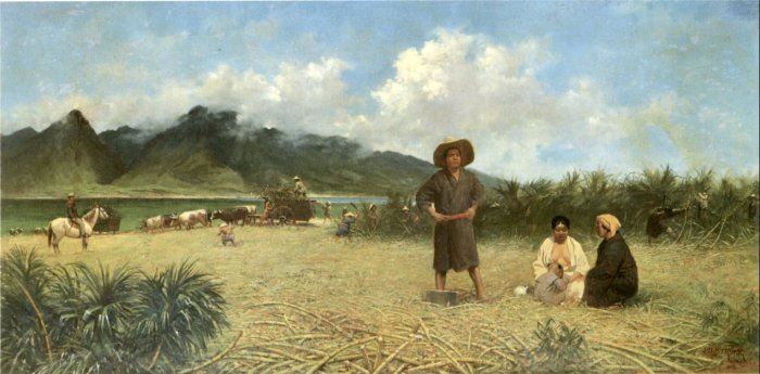 Японские рабочие на плантации Спрекельсвиль, остров Мауи, 1885 год. Автор - Джозеф Дуайт Стронг. | Фото: en.wikipedia.org.