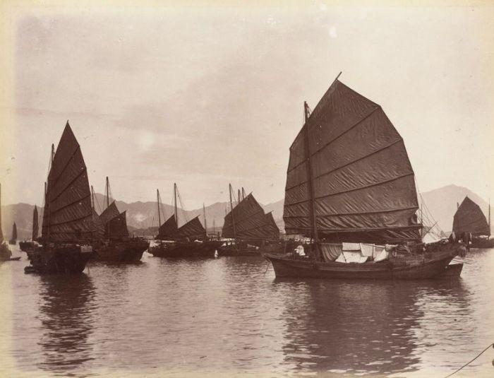 Фотография джонок в Кантоне, около 1880 г. Считается, что Чжэн Ши командовала около 1800 таких пиратских кораблей. | Фото: atlasobscura.com.