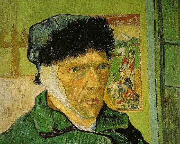 Фрагмент картины «Автопортрет с отрезанным ухом» Винсента Ван Гога, 1889 г.
