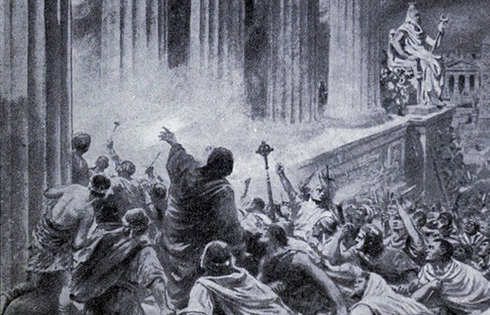 Христиане уничтожают Александрийскую библиотеку. | Фото: kulturologia.ru.