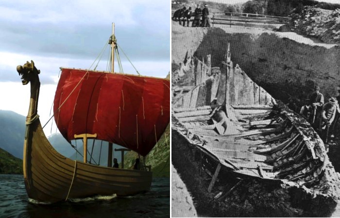 Деревянные корабли викингов, древних жителей Скандинавии.