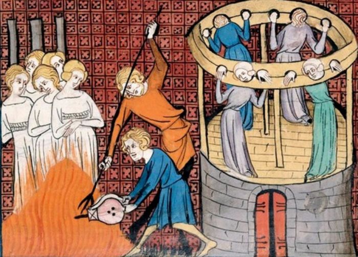 Сжигание ведьм на костре, XIV век. | Фото: ancient-origins.net. 