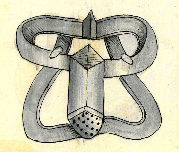 Эскиз пояса целомудрия в манускрипте «Bellifortis», 1405 г. | Фото: commons.wikimedia.org.