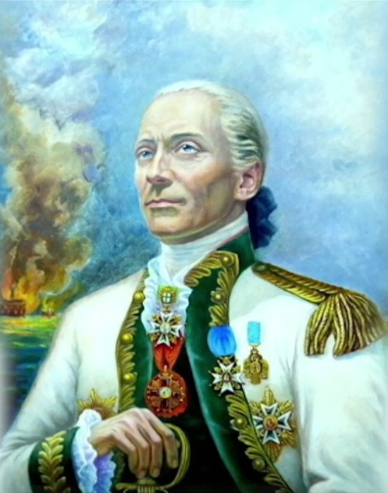 Адмирал Джон Пол Джонс в русском мундире контр-адмирала. | Фото: youtube.com.