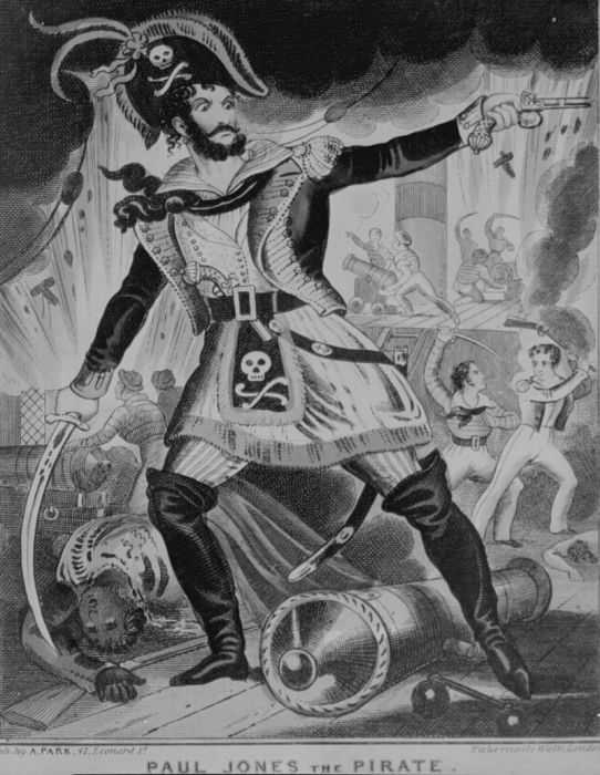 Пират Пол Джонс. Британская карикатура XVIII в. | Фото: en.wikipedia.org.