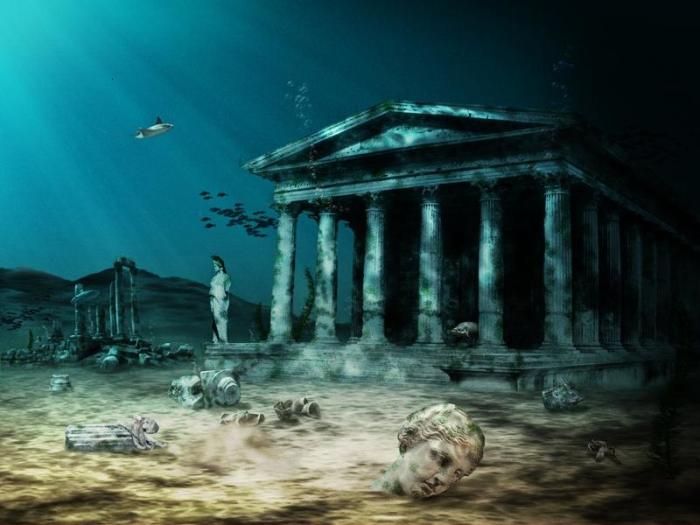 Классическое представление Атлантиды как греческого города, скрытого под толщей воды. | Фото: yaplakal.com. 