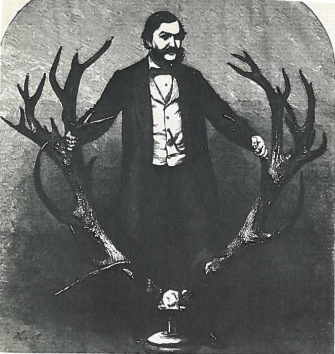 Фрэнсис Баклэнд и рога оленя, гравюра 1862 года. | Фото: theparisreview.org.
