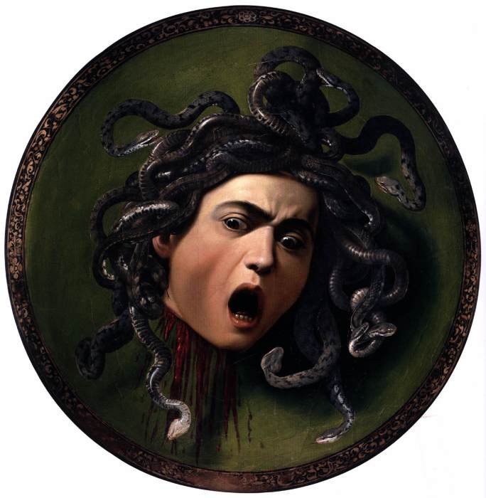 Медуза Горгона – древнегреческий «эталон» ужасов. Караваджо, 1598-1599. | Фото: wga.hu
