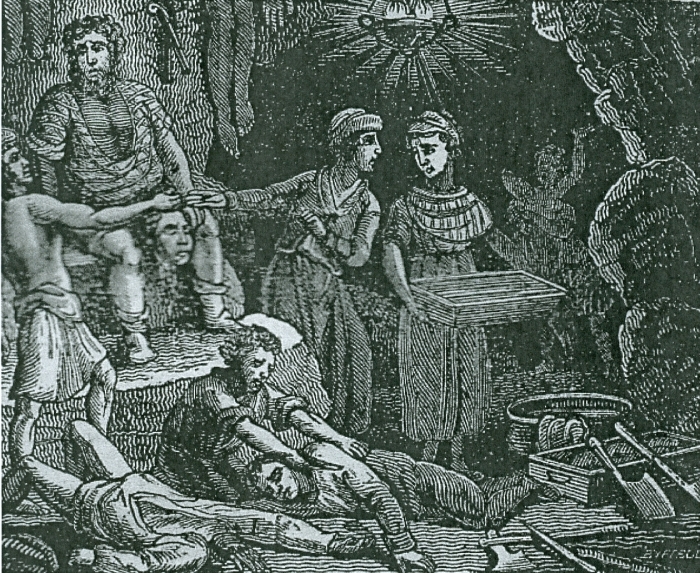 Кровавая кухня в пещере людоедов. Mary Byfield, 1825 год. | Фото: southayrshirehistory.wordpress.com.