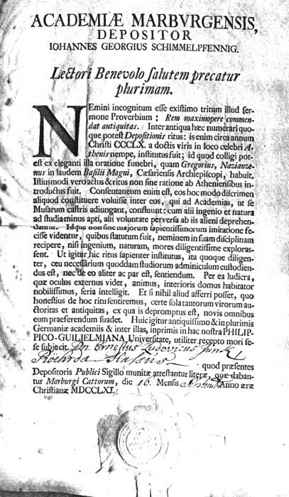 Документ, удостоверяющий, что Ernst Ludwig Junck прошел обряд посвящения в студенты в Марбургском университете 16 сентября 1791 года. | Фото: staff.uni-marburg.de.