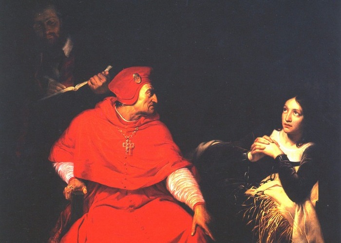 Жанна д'Арк в тюрьме на допросе кардиналом Винчестером./ Фото: regnum.ru