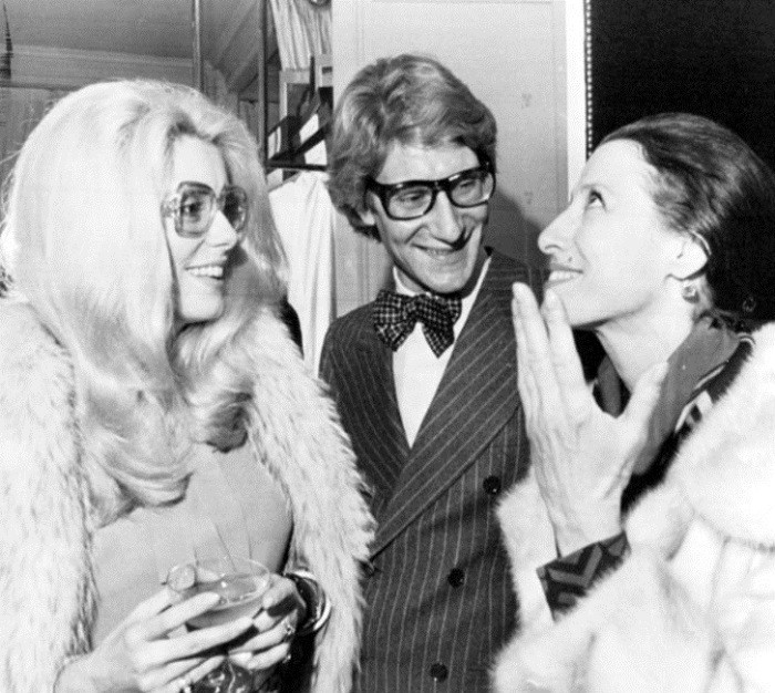 Катрин Денев, Ив Сен-Лоран и Майя Плисецкая, 1967 год. / Фото: www.zagopod.com