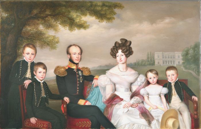 Наследный принц Оранский с женой и детьми. Я.-Б. ван дер Хульст, 1832 г. / Фото: www.dutchreview.com