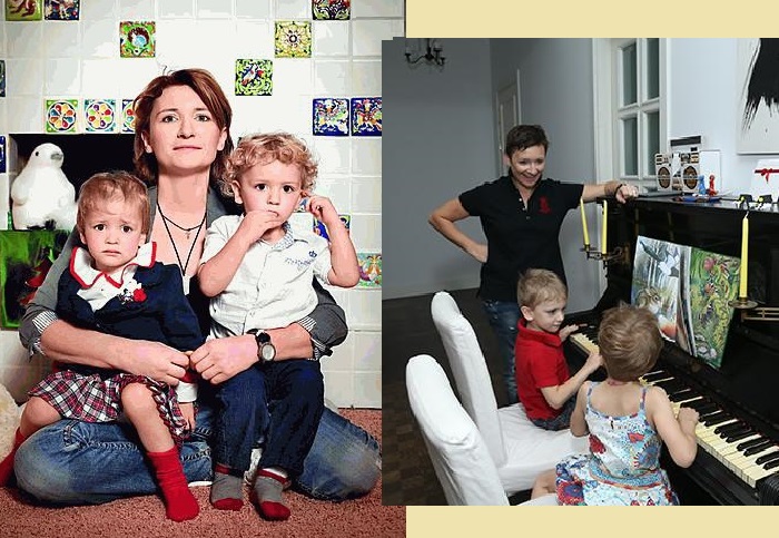 Диана Арбенина со своими детьми Артемом и Мартой. | Фото: hellomagazine.com.