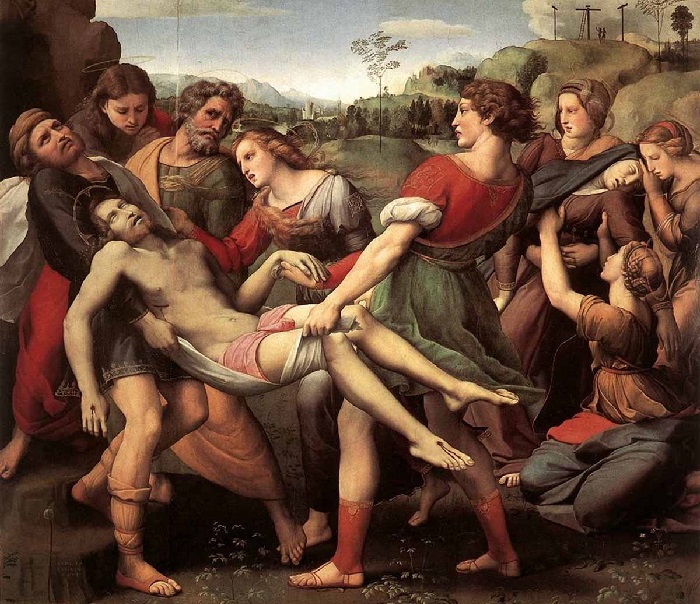 Снятие с креста (1507).<br>Художник Рафаэль Санти.
