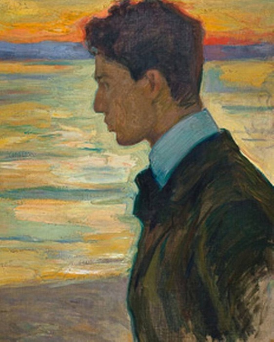 Портрет Бориса Пастернака на фоне Балтийского моря. (1910). Автор: Л.О.Пастернак. 