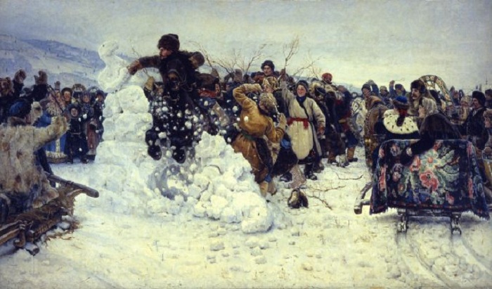 Взятие снежного городка. Автор: В.Суриков.