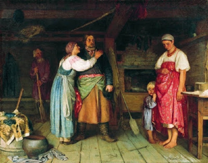 «Возвращение домой». (1868). Автор: Фирс Журавлев.