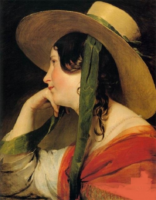  Девушка в жёлтой шляпе (1838г). Автор: Фридрих фон Амерлинг.