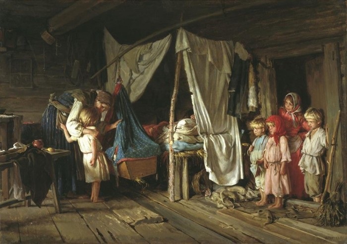  Новое знакомство. (1885). Автор: К.В.Лемох.
