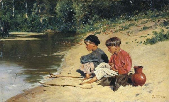  Рыбачки. (1886). Автор: Владимир Маковский.
