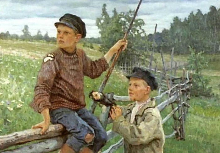 Деревенские мальчики.(1936). Автор:Николай Петрович Богданов-Бельский 