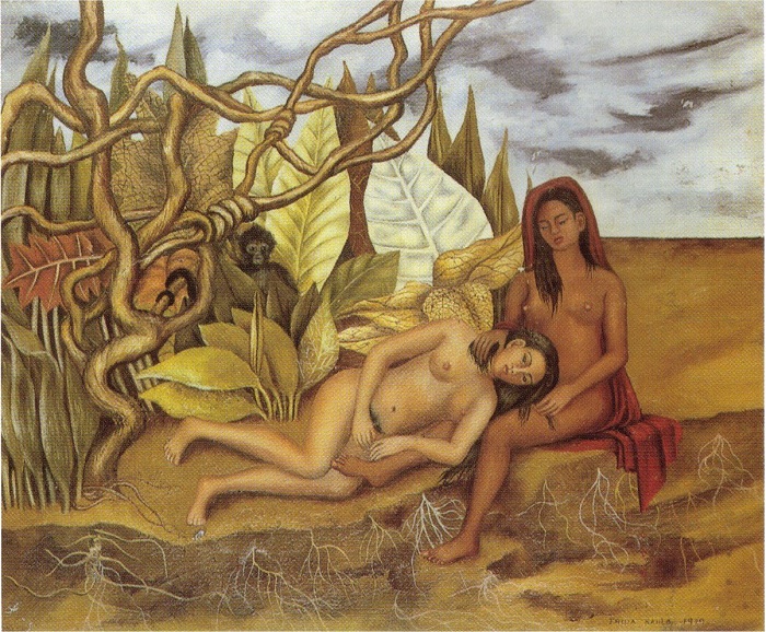 «Две обнаженные в лесу».(1939). Автор: Фрида Кало.
