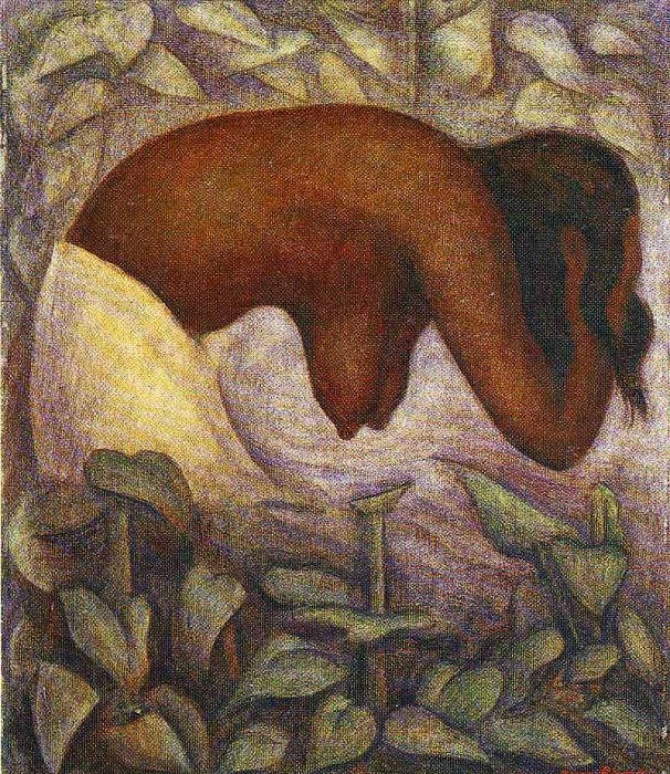 Купальщика Теуантепека. 1923. Автор: Диего Ривера.