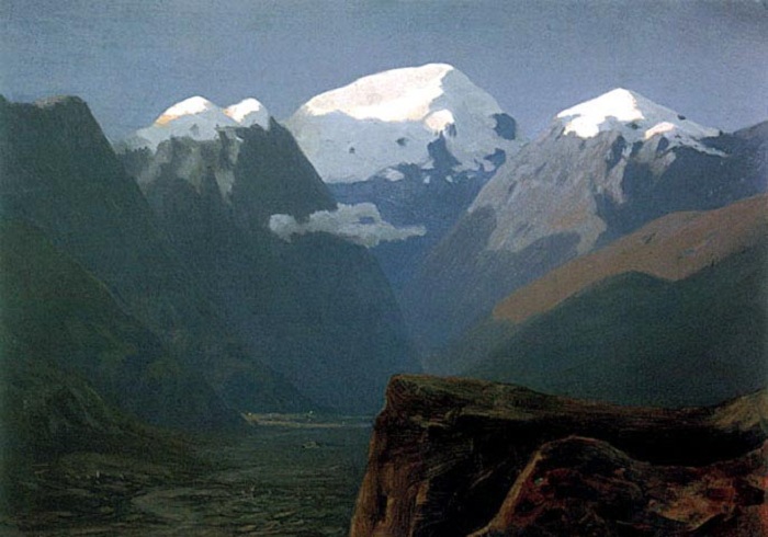  «Снежные вершины». (1890-1895). Автор: Архип Куинджи.
