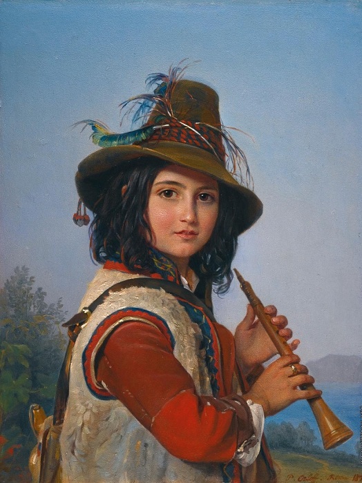 Портрет итальянского мальчика-пастуха с флейтой. Автор: П.Орлов.