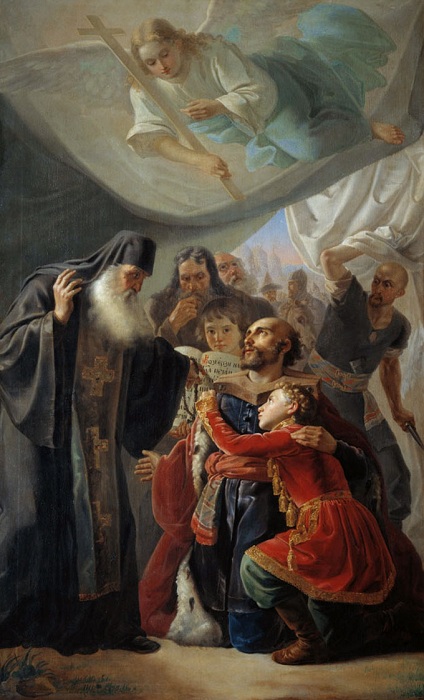 «Напутствие великого князя Михаила Тверского». (1847 год). Тверская картинная галерея. Автор: П. Орлов.