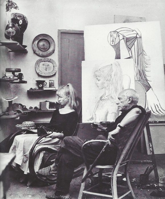 Сильветт Давид и Пабло Пикассо, 1954, фото Андре Вилье